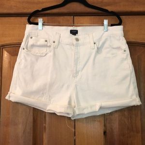 White High Waist J.Crew Denim Shorts